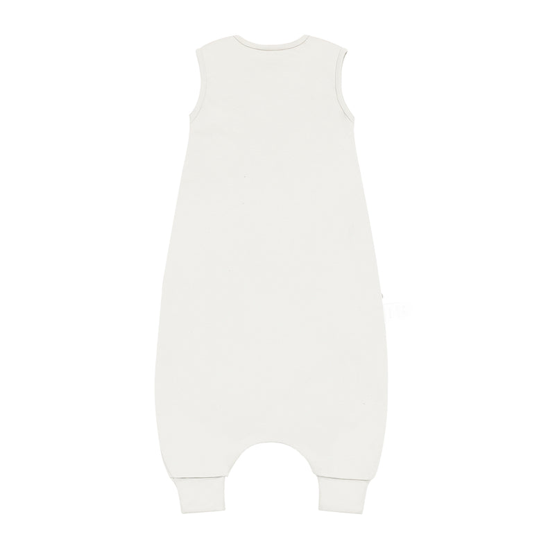 Organic Cotton Sleeveless Zip Sleep sack with legs 1.0 TOG - Milk White
