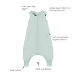 Sleeveless Baby Sleep Sack With Feet - Pea Green Design Detail