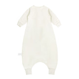 Toddler Zip Sleep Sack Organic Cotton Long Sleeve With Footie 1.0 TOG Back - Milk White 