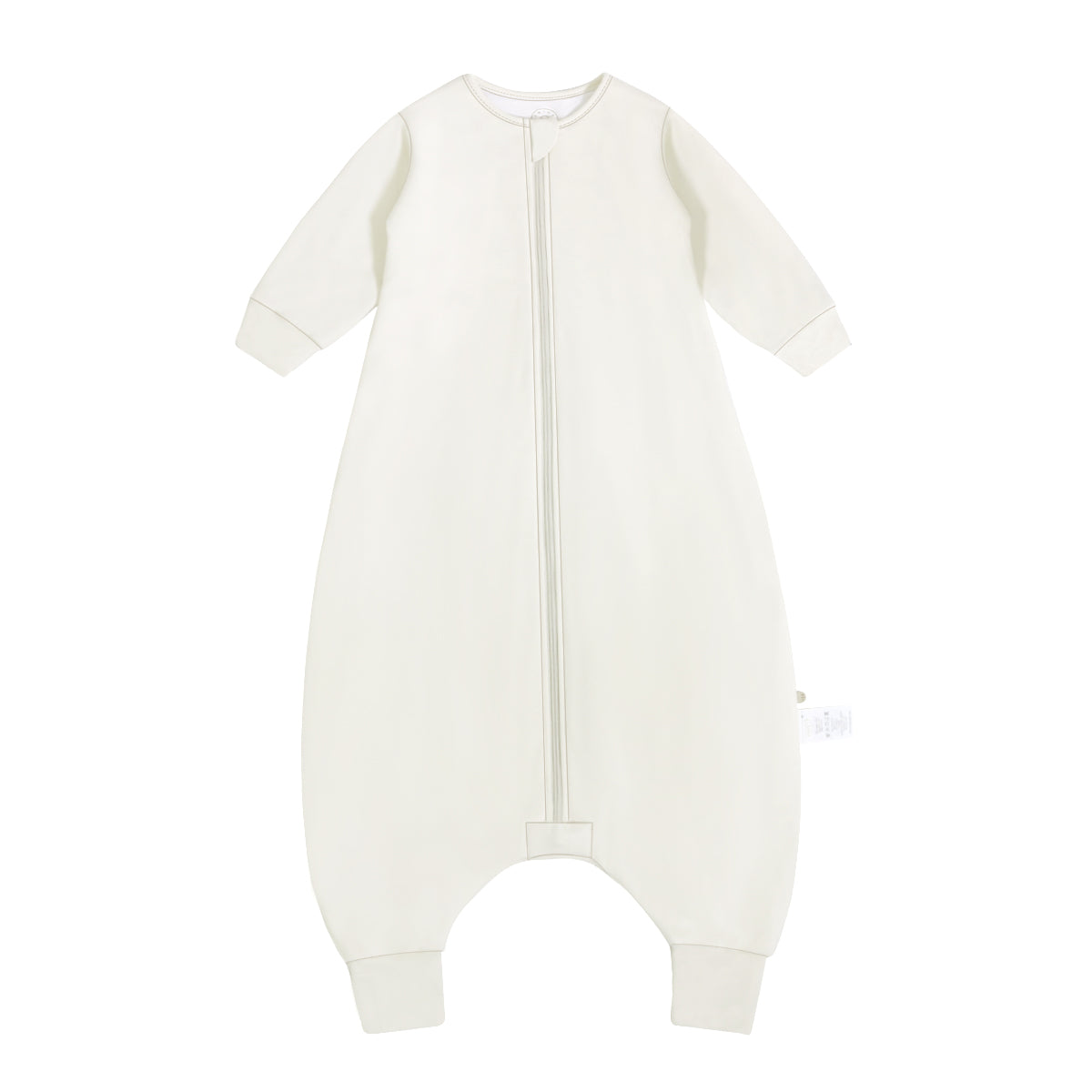 Toddler Zip Sleep Sack Organic Cotton Long Sleeve With Footie 1.0 TOG - Milk White