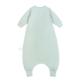Toddler Zip Sleep Sack Organic Cotton Long Sleeve With Footie 1.0 TOG - Pea Green Back | Kaiya Angel