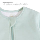 Toddler Zip Sleep Sack Organic Cotton Long Sleeve With Footie 1.0 TOG Zipper Protector - Pea Green