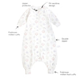 Toddler Zip Sleep Sack Organic Cotton Long Sleeve With Footie 1.0 TOG Design Detail - Shell