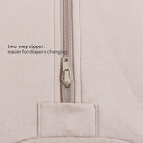 Toddler Zip Sleep Sack Organic Cotton Long Sleeve With Footie 1.0 TOG Two Way Zipper - Smoky Pink