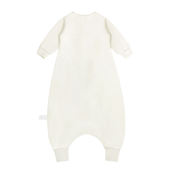 Toddler Zip Sleep Sack Organic Cotton Long Sleeve With Footie 2.5 TOG Back - Milk White