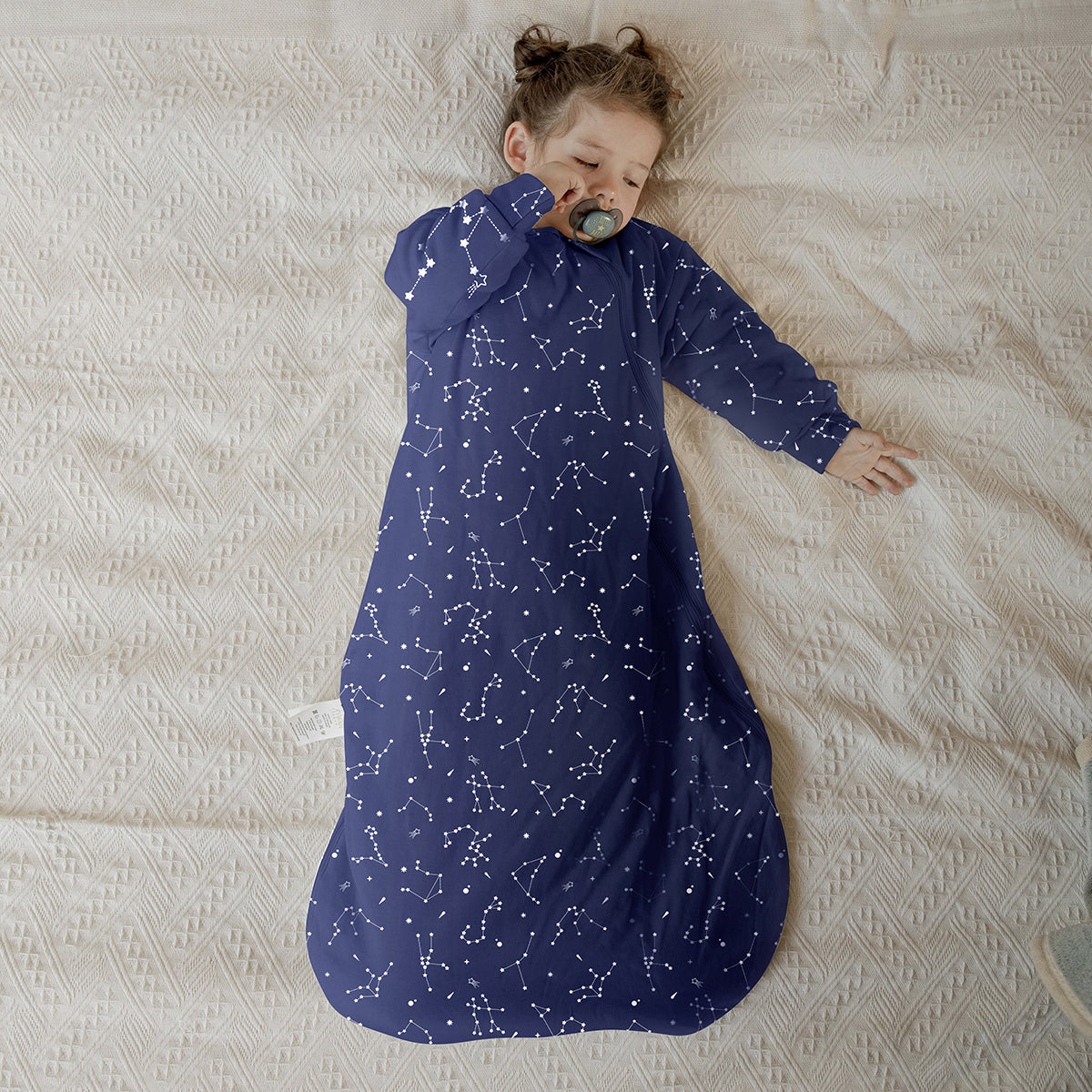 Winter Zip Sleep Sack With Sleeves 3.5 TOG Girl - Constellation