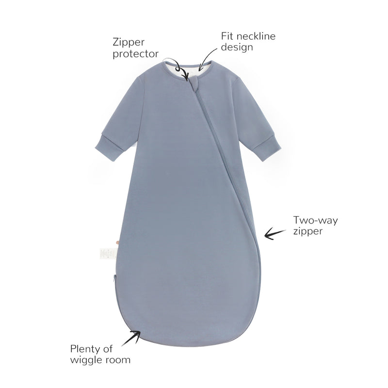 Winter Zip Sleep Sack With Sleeves 3.5 TOG - Dark Night Blue - Design Detail