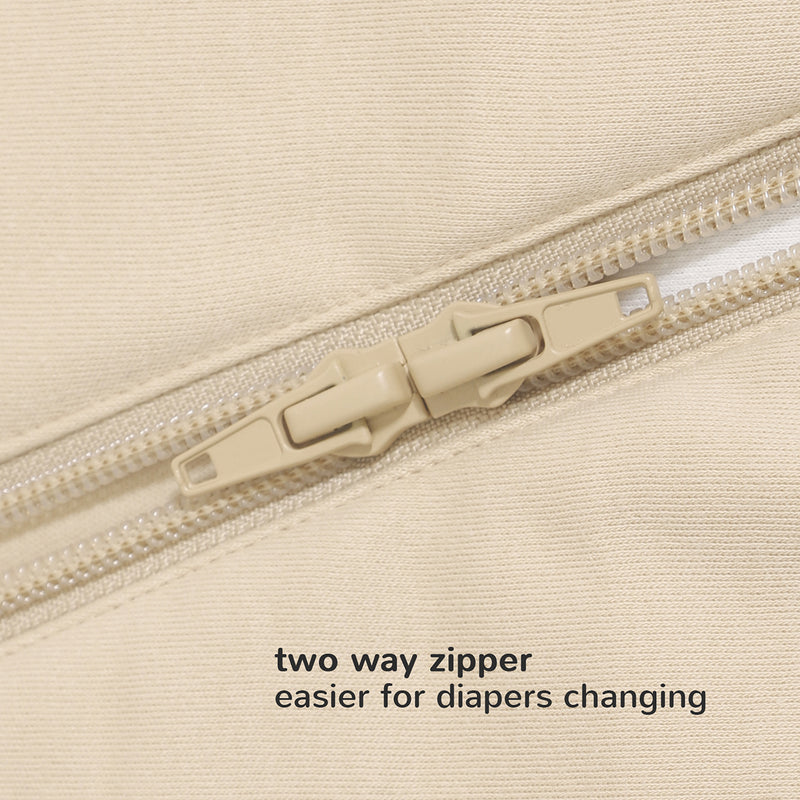 Zip Sleep Sack With Sleeves 2.5 TOG Two Way Zipper - Desert Beige