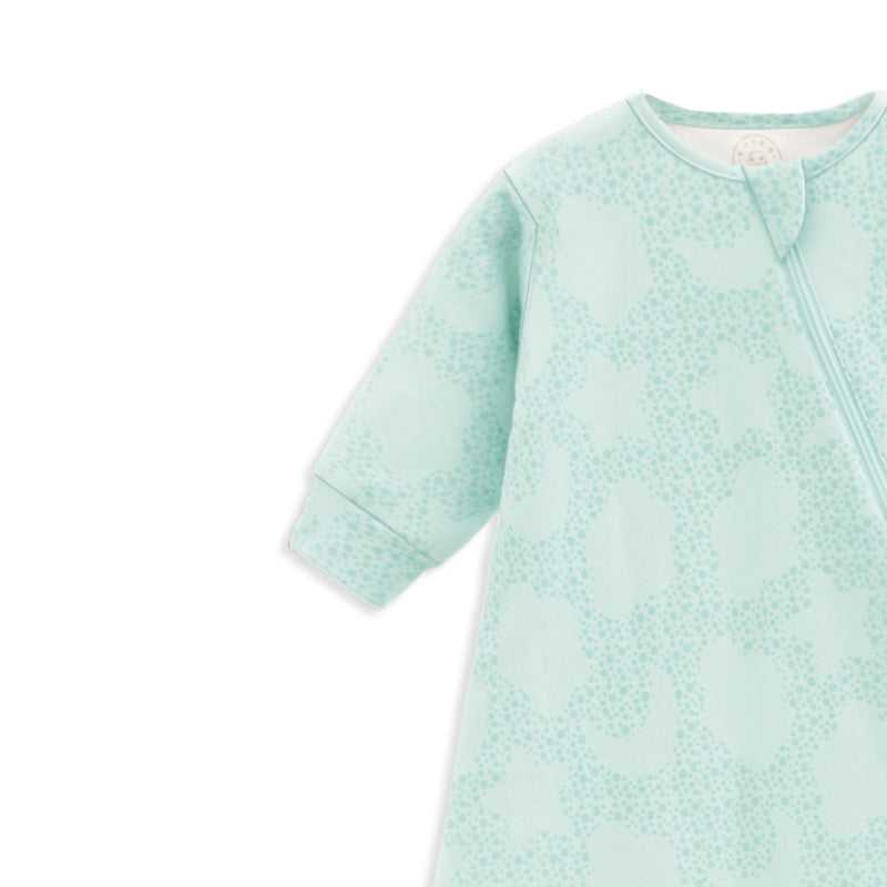 Zip Sleep Sack With Sleeves 2.5 TOG Custom Embroidery - Mint Sky