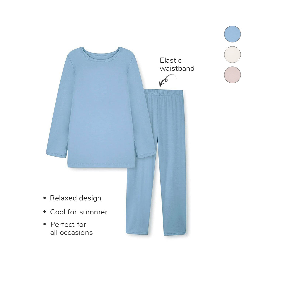 Bamboo Baby Toddler Long Sleeve Pajama Set - Grayish Blue