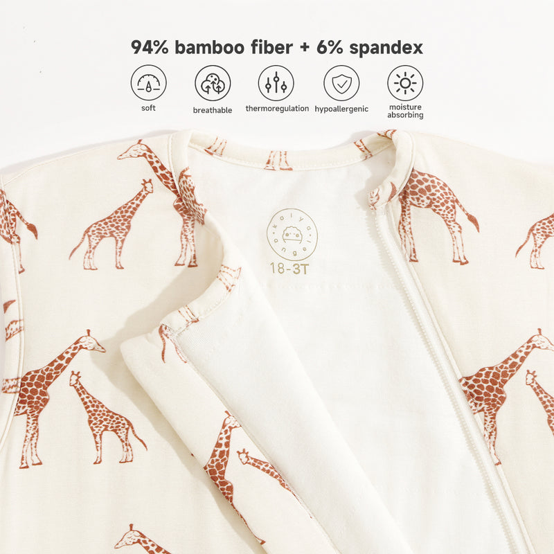Bamboo Quilted Sleeveless Baby Sleep Sack TOG 1.0 - Giraffe