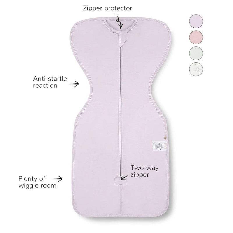 Front Opening Zip Up Swaddle - Lilac