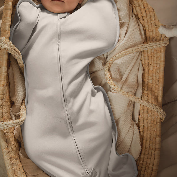 Newborn Front Opening Zip Up Swaddle 0.5 TOG - Creamy White