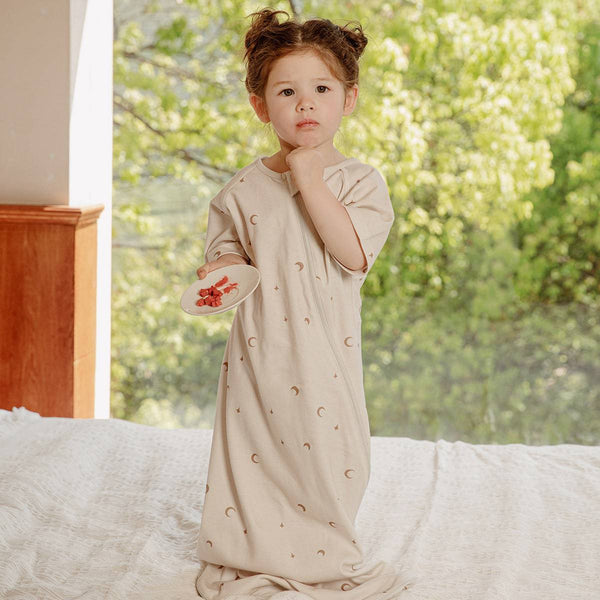 Short Sleeves Baby Sleep Sack With Mesh Cotton - Starry Night