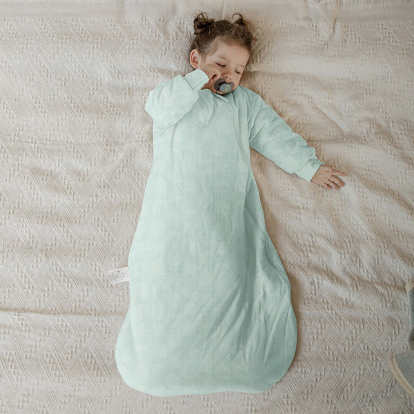 Weighted Sleep Sack With Sleeves 2.5 TOG - Mint Sky Girl | Kaiya Angel