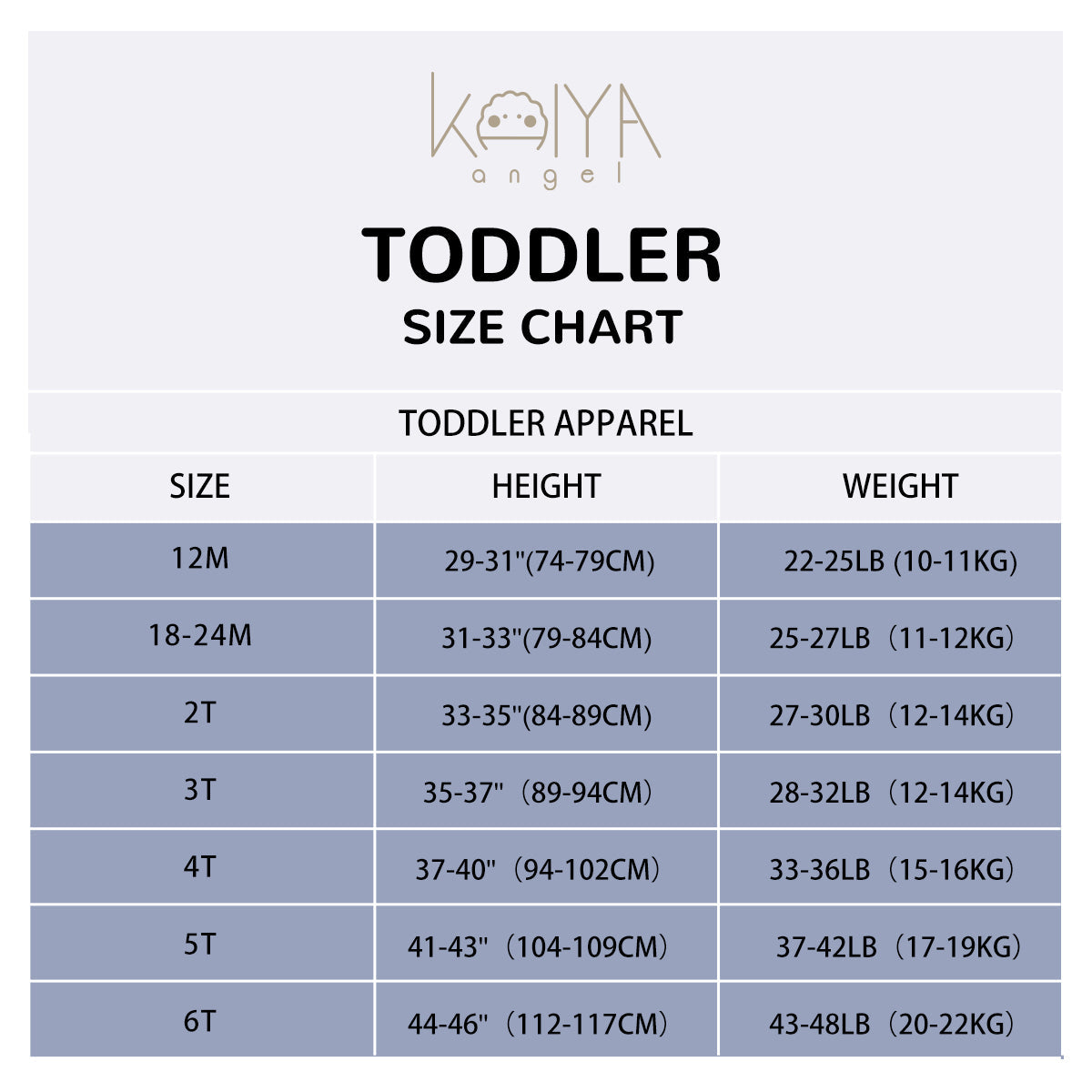 Zipper Baby Romper One Piece - Grayish Blue - toddler size chart