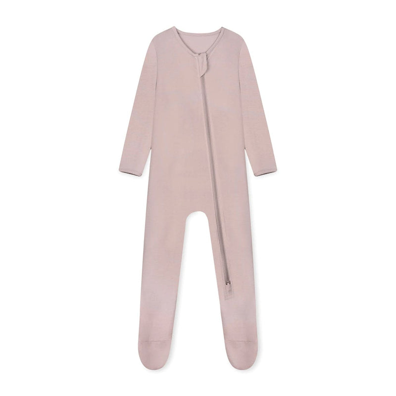 Zipper Romper Baby Footie Pajamas - Dark Pink